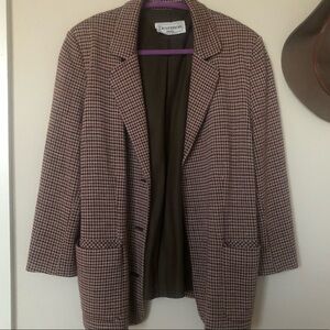 Vintage Parisian Houndstooth Blazer Coat 🇫🇷